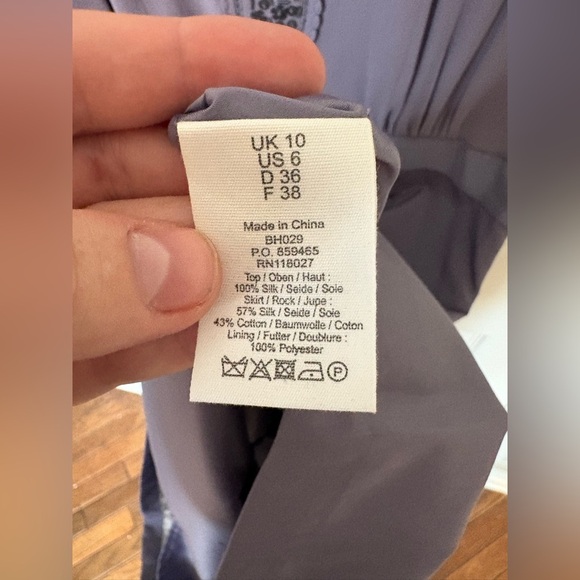 NWT Boden Limited Edition Silk Sheath Dress | Size 6 | Frosted Grey Lavender - Picture 11 of 12